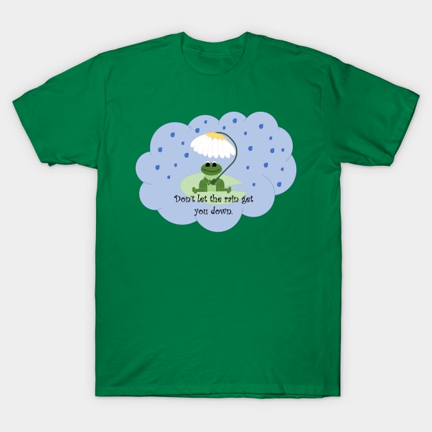 Frog in Rain T-Shirt by Enchanted Arts